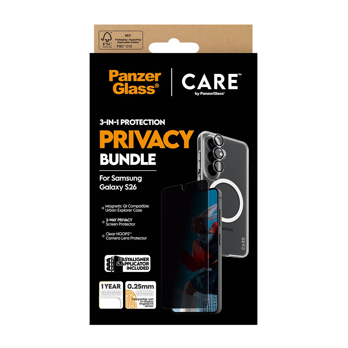 PanzerGlass® | CARE™ by PanzerGlass® Privacy 3-in-1 Set Samsung Galaxy S26